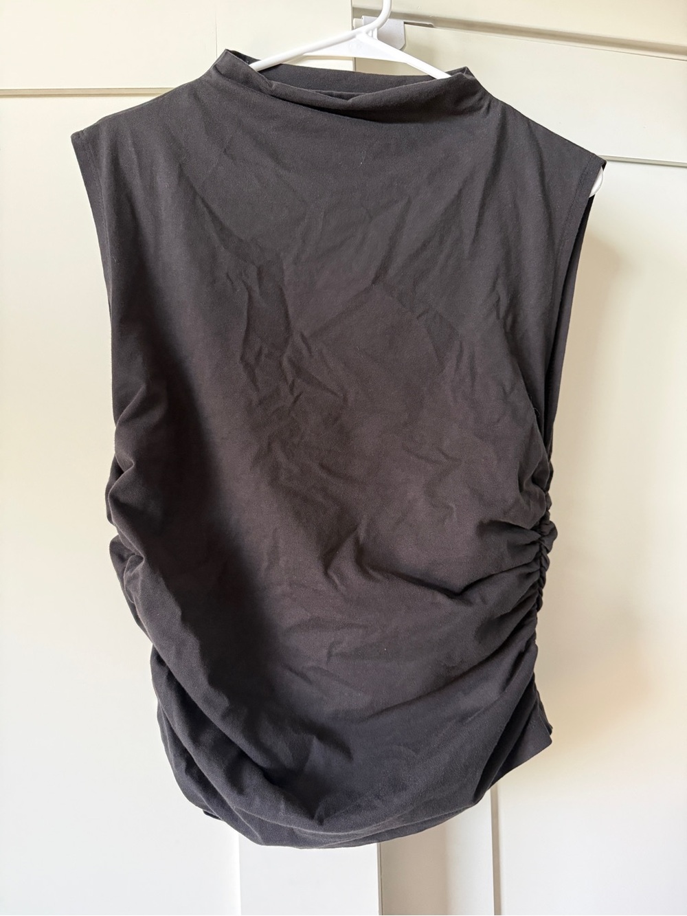 Mock Neck Ruched Top, Size L by Maeve